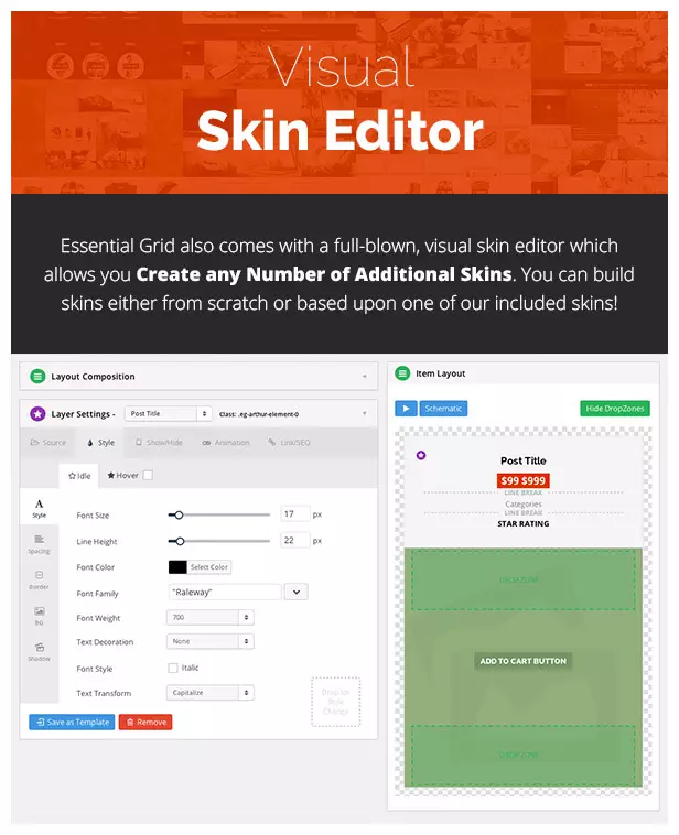 Essential Grid Gallery - Visual Skin Editor