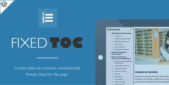 Fixed TOC - WordPress Table Of Content Plugin