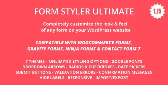 Form Styler Ultimate | Gravity Forms, Ninja Forms, CF7 (Contact Form 7), WooCommerce