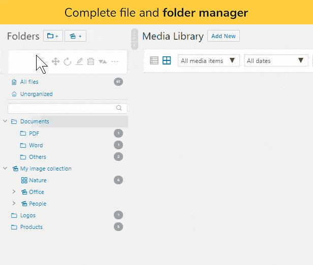 Real Media Library folder manager